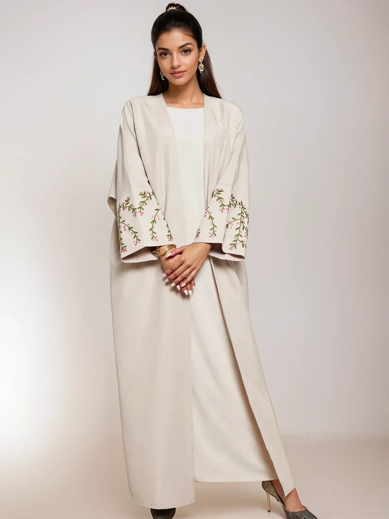 Floral Kimono Beige